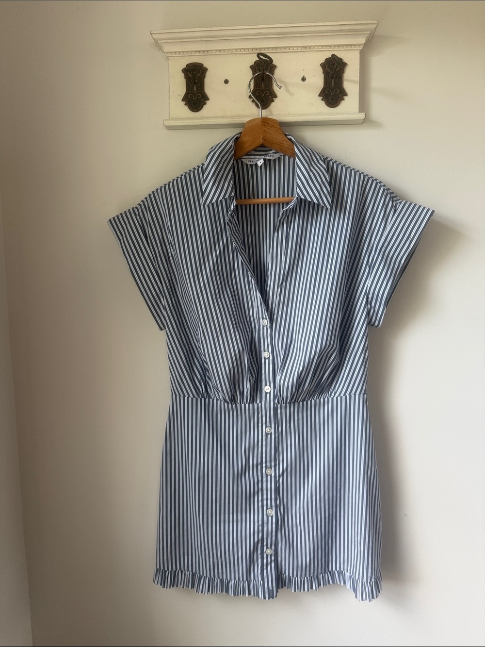 Veronica Beard Blue and White Striped Mini Dress Classic Nautical Classy Small